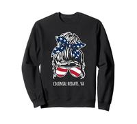 Colonial Heights VA Messy Hair Bun Ribbon Lunettes de Soleil Sweatshirt