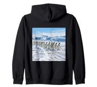 Colonie de Pingouins Marchant sur Glace - Scène de Faune Antarctique Sweat à Capuche