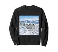 Colonie de Pingouins Marchant sur Glace - Scène de Faune Antarctique Sweatshirt