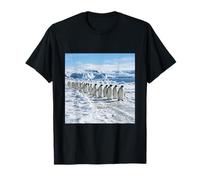 Colonie de Pingouins Marchant sur Glace - Scène de Faune Antarctique T-Shirt