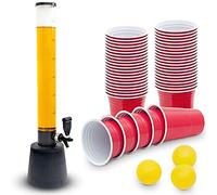 Colonne à bière de 3,5 litres Tour à bière avec robinet de soutirage (1 x colonne à boire + 50 gobelets à boissons)