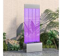 Colonne à Bulles avec LED RVB Inox et Acrylique 110 cm Fontaine Jardin vidaXL