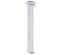 vidaXL Colonne à eau de jardin 40 cm – Acier inoxydable carré – Robinet sur pied