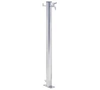 Colonne à Eau de Jardin avec Robinet, Colonne d’eau Pompe à Eau Porte-Tuyau d’arrosage Colonne à eau de jardin 60 cm acier inoxydable rond