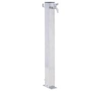 Colonne à Eau de Jardin avec Robinet, Colonne d’eau Pompe à Eau Porte-Tuyau d’arrosage Colonne à eau de jardin 80 cm acier inoxydable carré