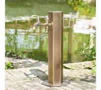 Colonne À Eau de Jardin, Fontaine a eau Résistant au Gel, Fontaine Exterieure de Jardin, Avec Tuyau de Pistolet Pulvérisateur et Support, Pour L'irrigation et Le Lavage du Jardin(Gold,50cm/20in)