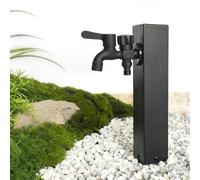 Colonne à Eau de Jardin, Fontaine de Jardin en Acier Inoxydable, Robinet Extérieur à Double Sortie, Borne d'Eau Stable pour Jardin et Cour(A- Black,3/4" Water Pipe)