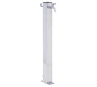 vidaXL Colonne à eau de jardin 40 cm – Acier inoxydable carré – Robinet sur pied