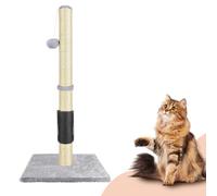 Colonne à griffer, pour chat, 40 x 40 x 80 cm, en sisal naturel, poteau, avec balle suspendue, peluche douce, poteau à gratter