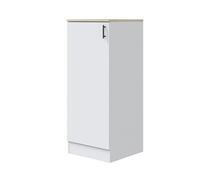 PEGANE Colonne Armoire de Cuisine avec 1 Porte Coloris Blanc Brillant/chêne Canadien- Hauteur 148 x Longueur 60 x Profondeur 60 cm
