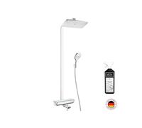 Colonne bain douche thermostatique Raindance E 363 blanc chromée + nettoyant Briochin