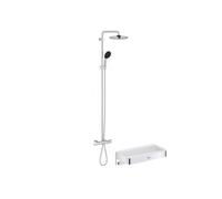 Colonne bain douche thermostatique Vitalio Start System chromé + Panier douche Start Cube