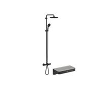 Colonne bain douche thermostatique Vitalio Start System noir mat + Panier douche Start Cube