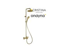 Colonne bain douche theta pomme sandwich 25 Or Brossé - CRISTINA ONDYNA TE18096P