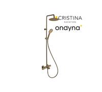 Colonne bain douche theta pomme sandwich 25 or rose brosse - CRISTINA ONDYNA TE18034P