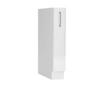 Colonne basse de cuisine, meuble bas de cuisine avec 1 porte coloris blanc - longueur 51 x profondeur 15 x hauteur 82 cm