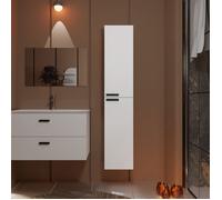Colonne Blanche 30x30x150 Cm - Bois Mdf Blanc Brillant - Box-In