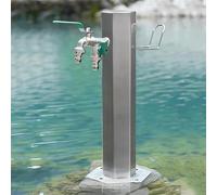 Colonne D’Eau De Jardin en Acier Inoxydable - Robinet D’Eau Monté Au Sol avec Support De Tuyau, Robinet D’Eau Extérieur Monté Au Sol Et Fontaine pour Un Beau Jardin