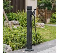 Colonne d’eau de jardin en alliage d’aluminium avec pistolet haute pression, hydrant extérieur autonome à double sortie, pour cour et bain d’animaux(95cm)