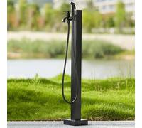 Colonne D’Eau Verticale Cylindrique Extérieure Au Sol, Support De Tuyau D’arrosage Autoportant en Acier Inoxydable avec Robinet, Fontaine D’Incendie pour Le Lavage, 95cm kit 1