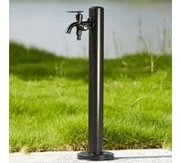 Colonne D’Eau Verticale Cylindrique Extérieure Au Sol, Support De Tuyau D’arrosage Autoportant en Acier Inoxydable avec Robinet, Fontaine D’Incendie pour Le Lavage, 60cm kit 1