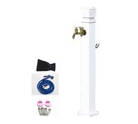 Colonne d'arrosage de jardin résistante au gel avec robinet, double sortie, raccord de tuyau et tube intérieur en acier inoxydable, distributeur d'eau extérieur avec support de tuyau