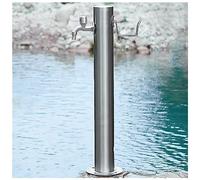 Colonne d'arrosage d'extérieur, Colonne d'eau de jardin en acier inoxydable avec tuyau et pistolet pulvérisateur(With 1 Faucet,20.5x86CM)
