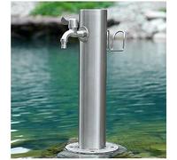 Colonne d'arrosage d'extérieur, Colonne d'eau de jardin en acier inoxydable avec tuyau et pistolet pulvérisateur(With 1 Faucet,20.5x50CM)