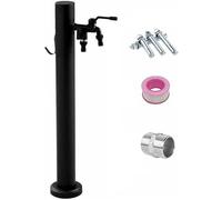 Colonne d'arrosage d'extérieur, Colonne d'eau verticale d'acier inoxydable de jardin extérieur avec le noir 12-15x60-80cm robinet(B,12 * 60cm/4.7 * 23.6in)