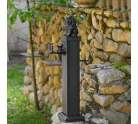 Colonne d'arrosage en acier inoxydable avec pistolet pulvérisateur, rallonge de robinet de jardin carrée autoportante avec antigel, robinet et support de tuyau, arrivée d,Double Out-116cm/45.7in