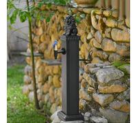 Colonne d'arrosage en acier inoxydable avec pistolet pulvérisateur, rallonge de robinet de jardin carrée autoportante avec antigel, robinet et support de tuyau, arrivée d,Locking Faucet-76cm/29.9in