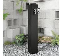 Colonne d'arrosage en Acier Inoxydable avec Plaque de Base dissimulée - Robinet extérieur pour pelouses et Cours, Double Sortie d'eau