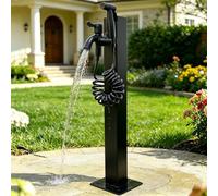 Colonne Darrosage Extérieure Avec Robinet, Poteau Darrosage Autoportant En Acier Inoxydable À Double Bec, Borne Darrosage Antigel Pour Larrosage Du Jardin Et Le Lavage De Voiture, Hauteur 60 Cm