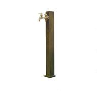 Colonne d'arrosage extérieure en Acier Inoxydable, Support de Tuyau d'arrosage autoportant avec Robinet, Solution d'irrigation et de Lavage pour Jardin Vertical, Design carré Durable