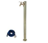 Colonne d'arrosage extérieure en laiton pour jardin, robinet cylindrique avec motif en relief, comprenant robinet et pistolet d'arrosage, protection antigel pour l'arrosage et la chasse d'ea