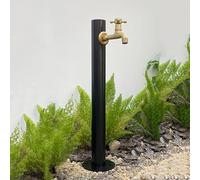 Colonne d'arrosage verticale en acier inoxydable, support de tuyau d'arrosage autoportant avec robinet verrouillable, distributeur d'eau antigel extérieur pour l'irrigation