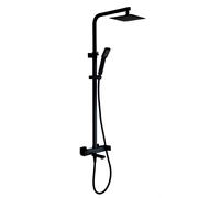 Colonne de baignoire et douche avec pomme haute carrée et finition noire Fidji Imex