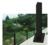 Colonne de balustrade en acier inoxydable pour balcon, terrasse et support de panneau Noir