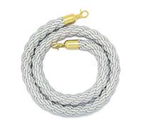 Colonne de contrôle de foule de corde de garde Corde de barrière de file d'attente avec crochet doré, en chanvre tressé, multicolore, 0,9 à 3 m(Silver,2.0m)