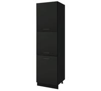 Colonne de cuisine Lovia Noir Mat 3 portes L 60 cm - Cuisineandcie