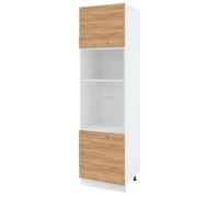 Colonne de cuisine pour micro-onde et four encastrable Bellissi Chene 2 portes L 60 cm - Cuisineandcie