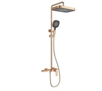 Colonne de douche avec kit de douche Ch Hid Hid Pommeau de douche à main réglable avec système de montage de salle de bain en acier inoxydable 304 de 3 m