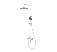 Colonne de Douche avec Mitigeur Bain Cascade Système Douche Blanc | Kit Robinet de Douche Mural 3 in 1 Ensemble de Douche Complet Monocommande, Installations Salles de Bain