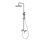 Colonne de Douche avec Mitigeur Bain Cascade Système Douche Gris Pistolet | Kit Robinet de Douche Mural 3 in 1 Ensemble de Douche Complet Monocommande, Installations Salles de Bain
