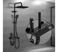 Colonne De Douche Avec Mitigeur, Design Piano Key, Pomme De Douche 31x20cm, Affichage Digital Led, Hauteur Ajustable, Multifonctionnel Pour Le Confort De La Salle De Bain.
