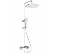 colonne de douche avec mitigeur mécanique blanc / chrome et tête de douche xxl de 288mm (satssphp)