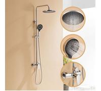 Colonne de Douche avec mitigeur mécanique Haute Réglable 103-139 cm Set de Douche Chromé avec 3 Fonctions Douchette à Main