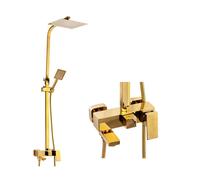 Colonne de Douche avec Mitigeur SILLA - Ensemble de Douche avec Réglable en Hauteur - Vintage Doré - BR2350