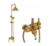 Colonne de Douche avec Mitigeur SILLA - Ensemble de Douche avec Réglable en Hauteur - Vintage Doré - BR2427