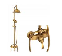 Colonne de Douche avec Mitigeur SILLA - Ensemble de Douche avec Réglable en Hauteur - Vintage Doré - BR2428